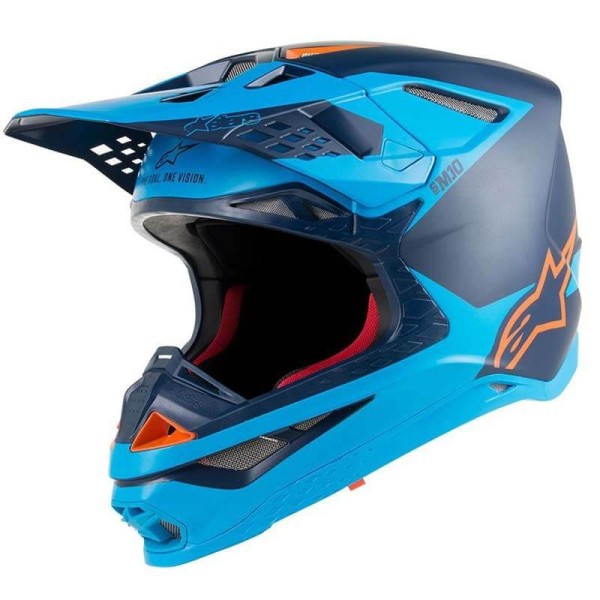 Motocross Helm Alpinestars S-M10 Meta Aqua Orange