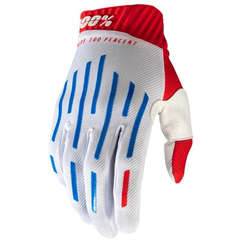 red white and blue motocross gear