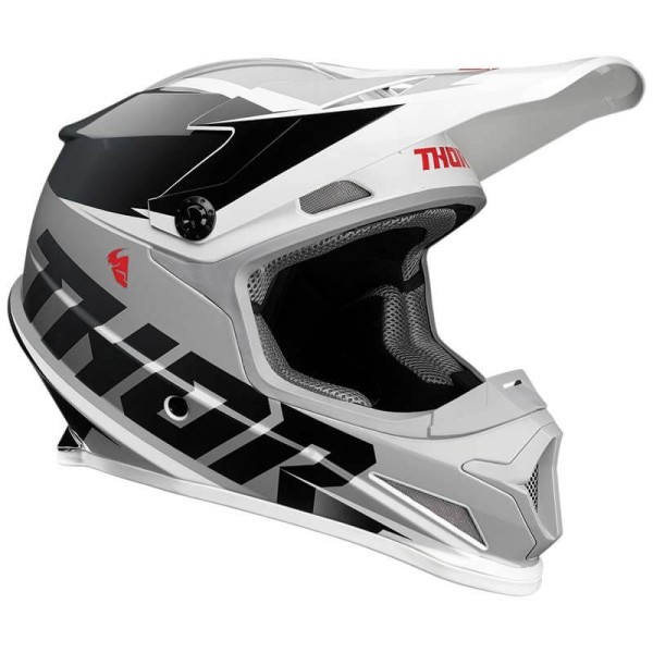 Motocross Helmet Thor Sector Fader black white
