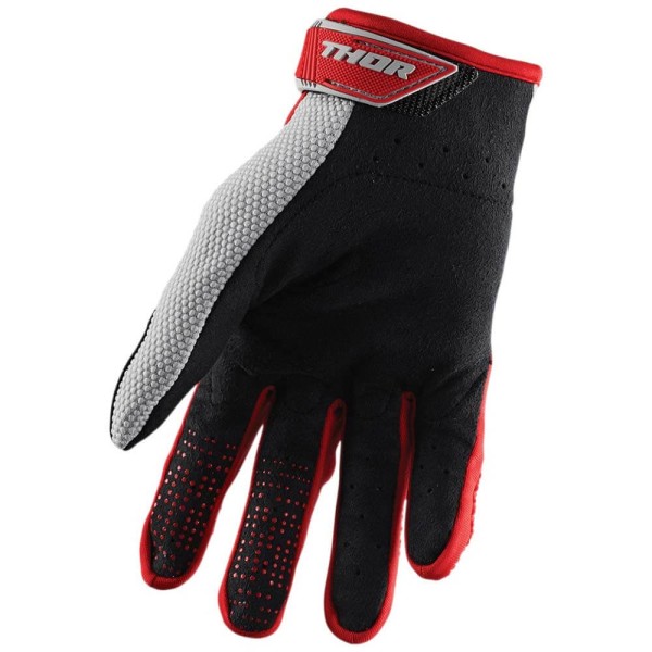 Thor Spectrum Gloves Red/White for Offroad Dirt Bike Motocross ATV Riding 
